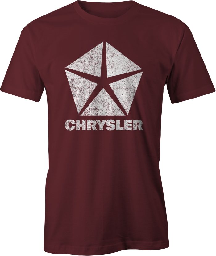 Chrysler Pentastar Logo T Shirt Maroon