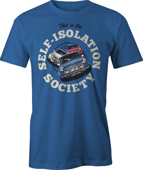 Self Isolation Society T Shirt in blue