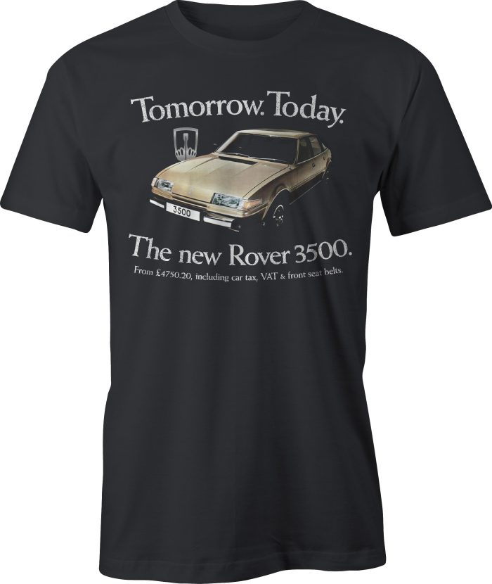 Rover 3500 SD1 retro ad t shirt in black