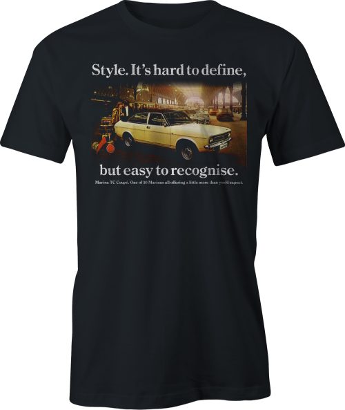 Morris Marina TC Coupe retro ad black t shirt