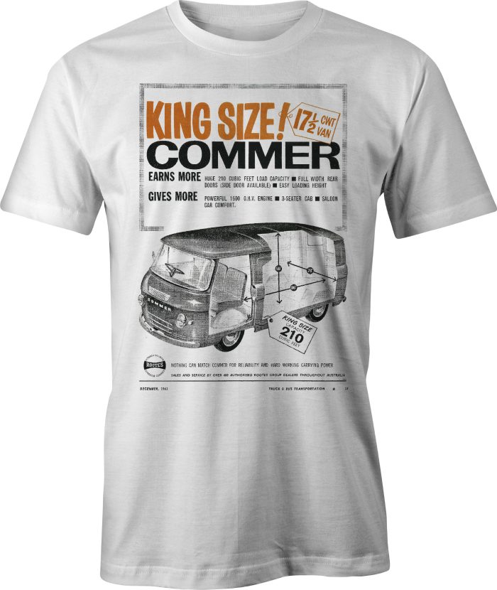 King Size Commer Van retro ad t-shirt in white