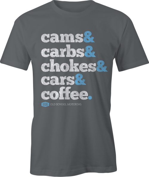 Cams & Carbs Wording Charcoal T Shirt